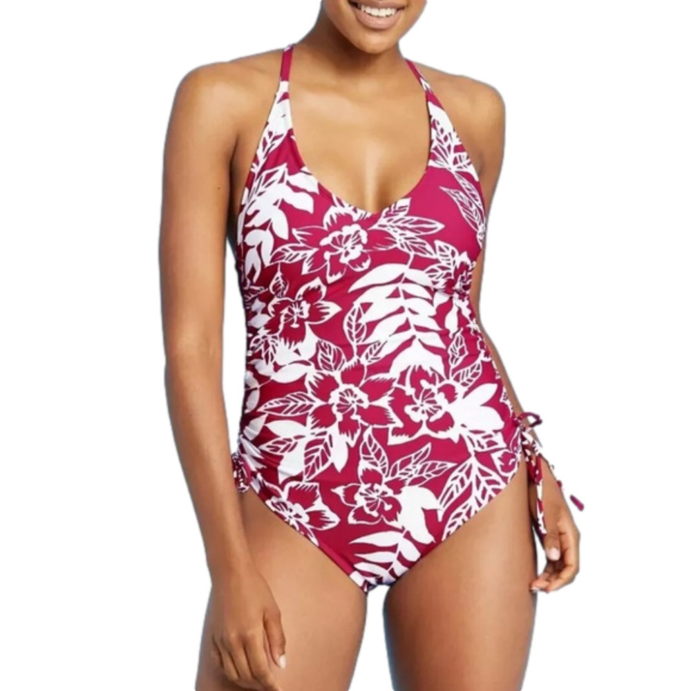 𝅺women's Bi-Color Side-Cinch Tropical Modern One Piece Swimsuit Kona sol